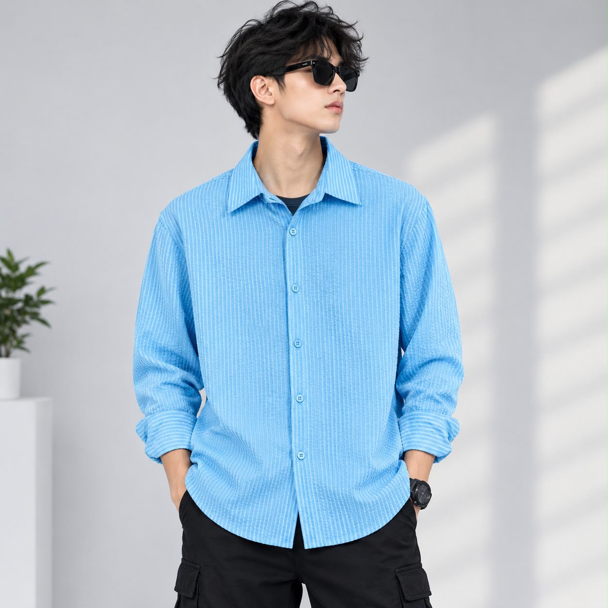 INSPIRE Premium Boxy Fit Textured Shirt