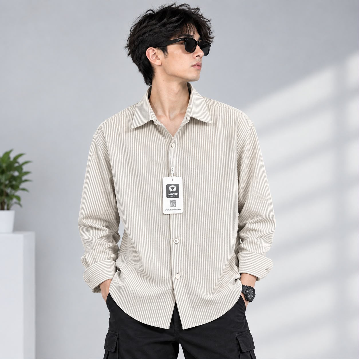 INSPIRE Premium Boxy Fit Textured Shirt