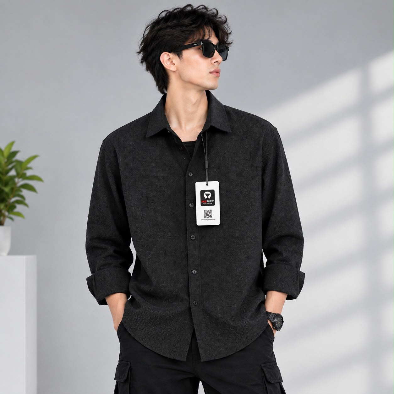 INSPIRE Premium Boxy Fit Textured Shirt