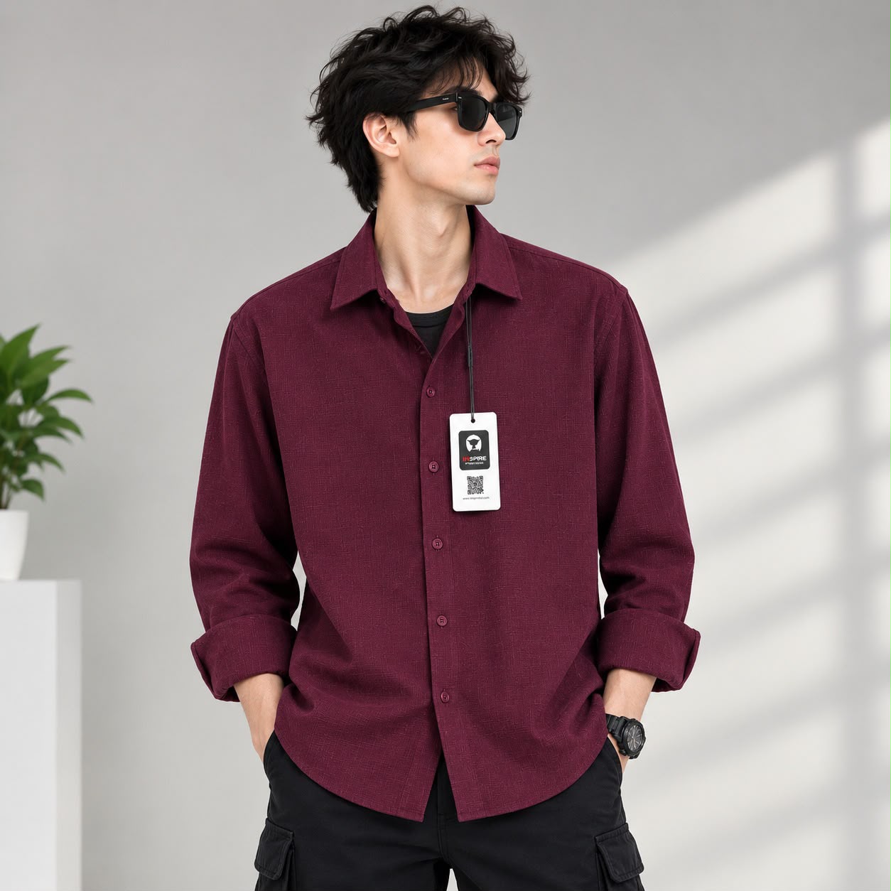 INSPIRE Premium Boxy Fit Textured Shirt